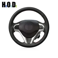 hand stitch black genuine leather car steering wheel cover for honda cr z crz 2010 2011 2012 2013 2014 2015 2016