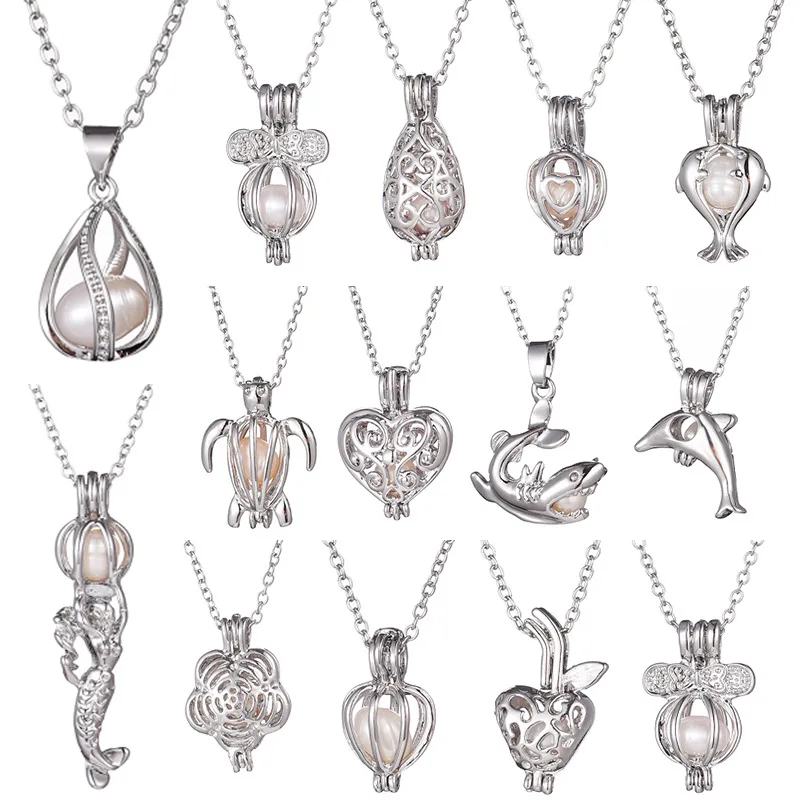 BUDROVKY 2020 Cutout Pendant Necklace DIY Natural Freshwater Pearl Necklace For Lover/Girlfriend Gift Box Set!