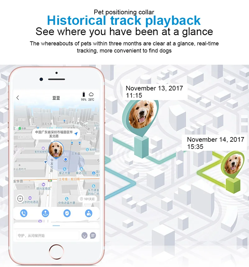 GPS-трекеры для домашних животных GPS/WIFI/A GPS/LBS анти-потеря трекер голосовой монитор