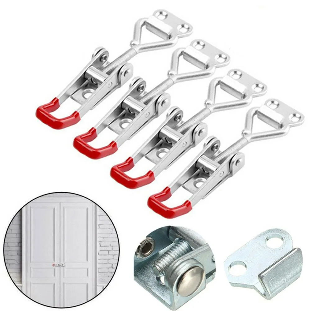 Quick Fixture Cabinet Box Lever Handle Toggle Catch Latch Lock Clamp Hasp Galvanized Iron DIY Woodworking Adjustable Buckle Tool 1pcs gh 40341 large galvanized hand tool toggle latch catch hasps trailer outdoor marine grade adjustable hasp fastener