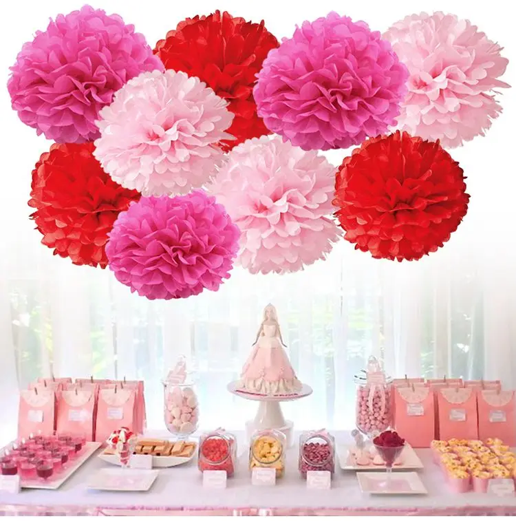 Pink Paper Pompom Huiran 10 шт., открытки, советы по предсказанию ребенка, сувенирная игра, декор для детского душа, крестины, декор для мальчиков и девочек, товары для дня рождения - Цвет: Pink Paper Pompom