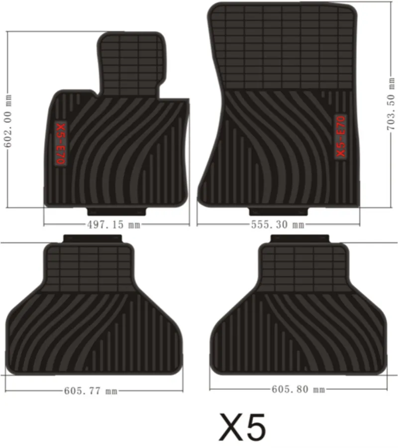 

Special No Odor Carpets Waterproof Rubber Car Floor Mats for 2000-2006 Year BMW X5 E53 2007-2013 Year BMW X5 E70