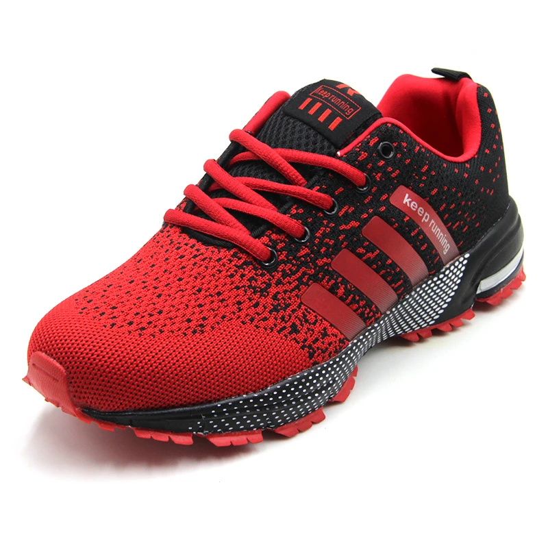 Недорогие мужские спортивные кроссовки 2019, дышащие мужские кроссовки для бега, красные легкие кроссовки, Женская удобная обувь от AliExpress WW