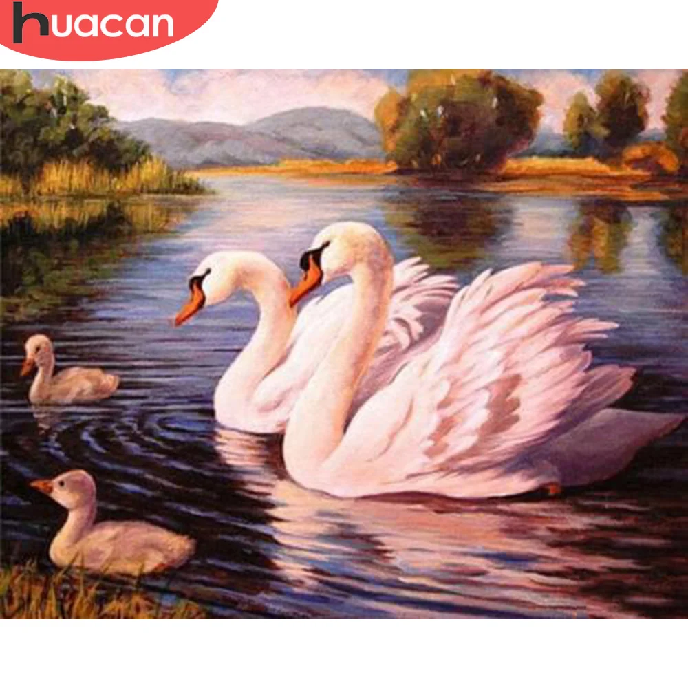 

HUACAN Алмазная вышивка лебеди Алмазные картины животные алмазная мозаика распродажа домашнего декора