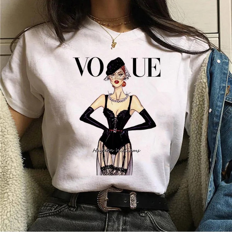 

Vogue Princess T-shirt beautiful women's fashion girl's 90's Harajuku printed summer short sleeve women's top