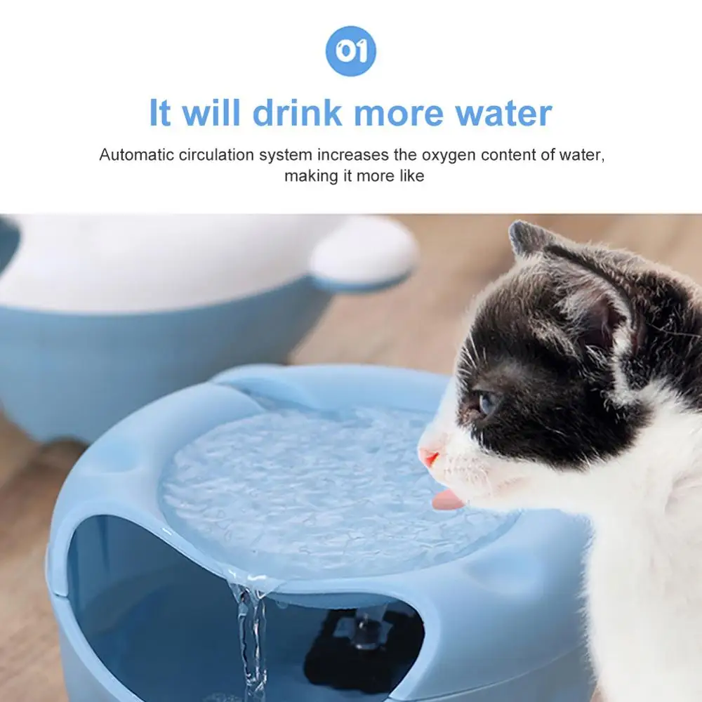 Automatic Pets Water Fountain for cats USB Electric dispenser Circulation Live Oxygen Drinking Device | Дом и сад