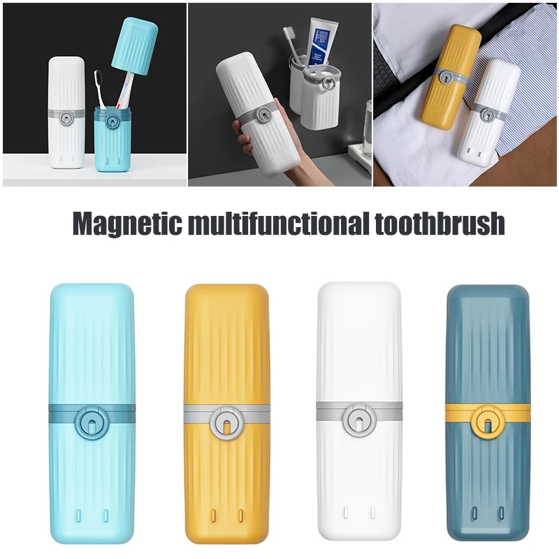 New Magnetic Toothbrush Holder Cup Suction No Glue Wall Mounted Portable Toothpaste Shaver Storage Box for Travel | Дом и сад
