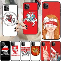 belarus flag black soft silicone phone case for iphone 6 6s 7 8 plus xr x xs xsmax 11 12 pro mini max