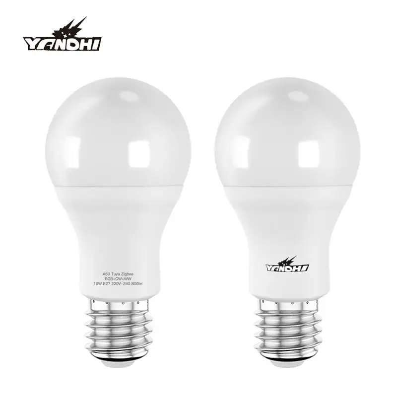

E27 YANDHI 10W LED Smart Light Bulb Tuya Zigbee 3.0 RGB+CCT Smart Life APP Remote Control Work With Alexa Echo Google Assistant