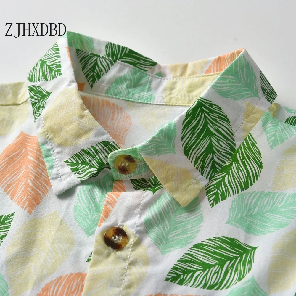 2020 New Summer Boy Short-sleeved Shirt European and American Leaf Beach Fake Out Children Flower Blouses Clothes | Мать и ребенок