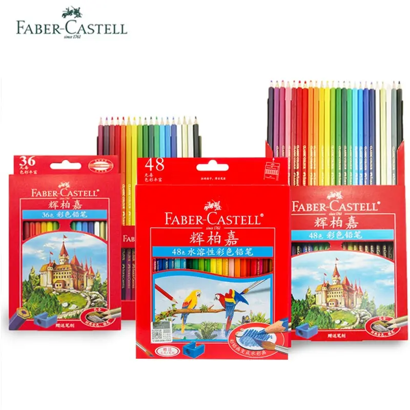 

Набор цветных карандашей Faber Castell, 36/48/72 цветных карандашей, студенческие масляные Профессиональные кисти для рисования, для начинающих