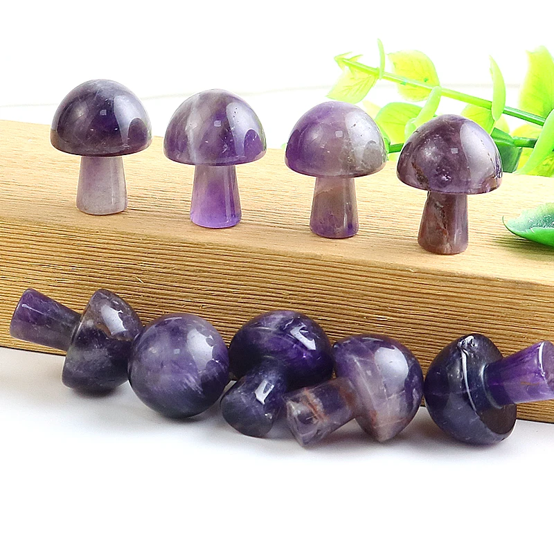

10pcs High Quality Natural Stone Amethyst Mushroom Mini Earring Accessories Women For Jewelry Making Home Decoration Hot Sale