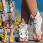 Босоножки женские в стиле ретро, богемные сандалии с кисточками, пляжная обувь в римском стиле, босоножки 2021