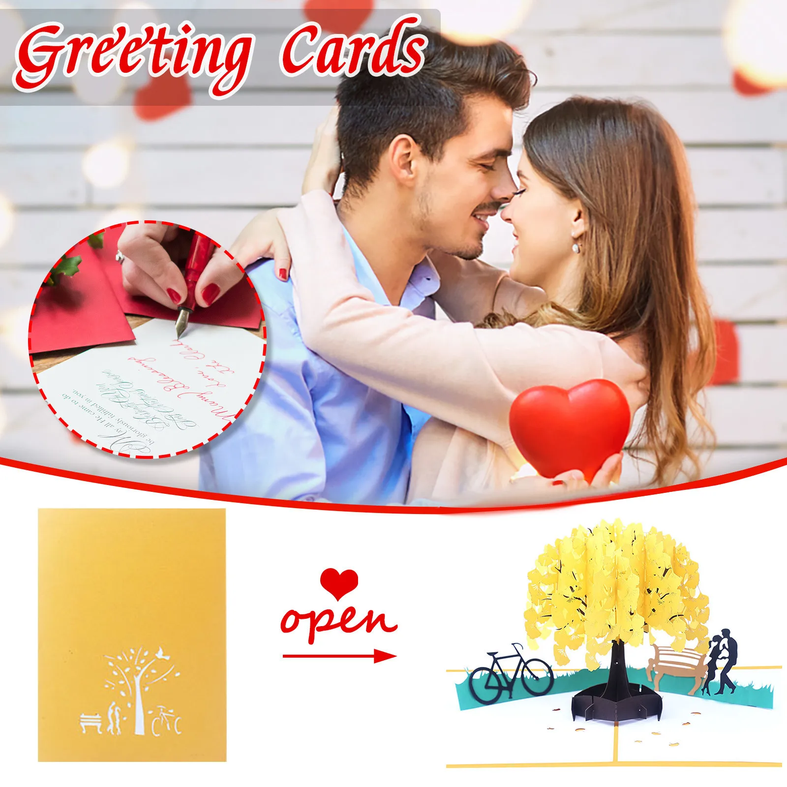 3d поздравительная открытка сердце Купидона романтическая с благословением