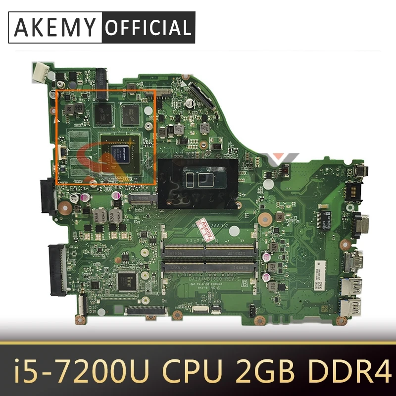 

Материнская плата Akemy для ноутбука ACER Aspire E5-575 i5-7200U материнская плата DAZAAMB16E0 SR2ZU N16S-GT1-KA-A2 2 Гб DDR4