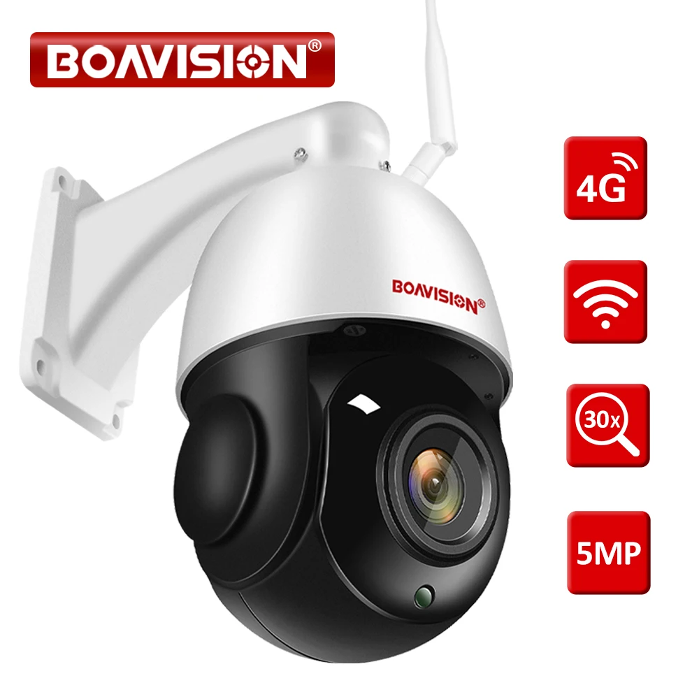 Ip-камера 5MP 30X Zoom WIFI Беспроводная PTZ камера 4G sim-карта AI автоматическое