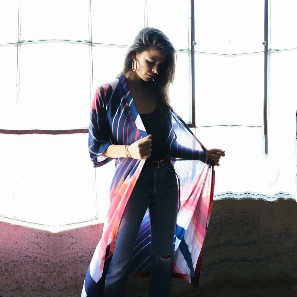 Хлопковое пляжное платье с геометрическим принтом саронги накидка купальник