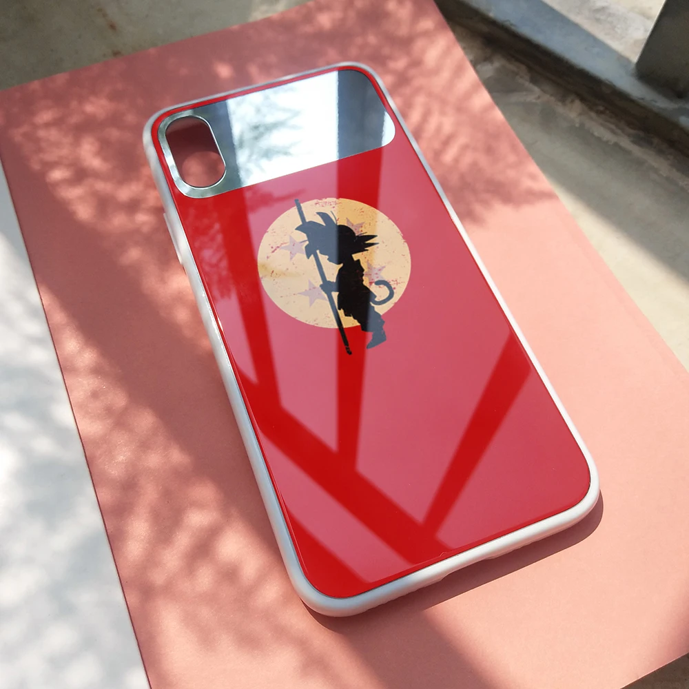 OUTMIX goku Makeup mirror Tempered Glass For iPhone XS XR 7 8 X 6 6S Plus Cover Back Max Case | Мобильные телефоны и