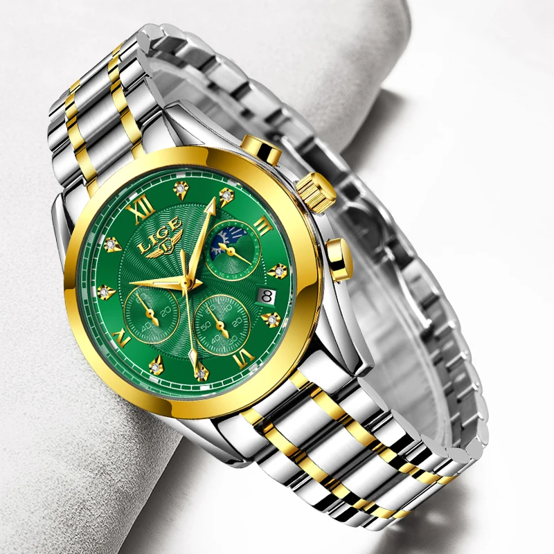 2021 NEW New LIGE Gold Women Watch Business Quartz Watch Ladies Top Brand Luxury Female Wrist Watch Girls Clock Relogio Feminin enlarge
