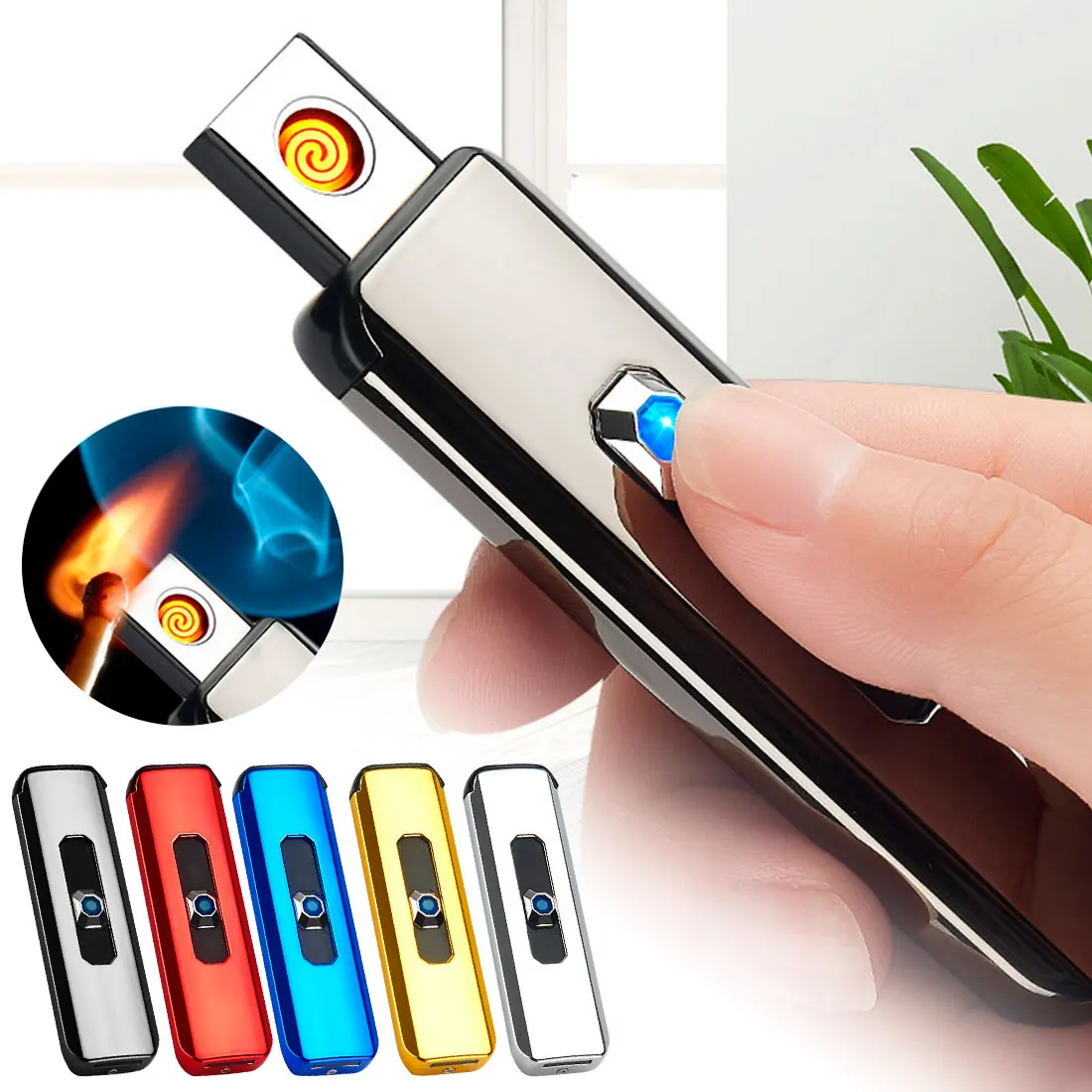 USB зажигалка с сенсорным экраном для мужчин и женщин|Аксессуары сигарет| |
