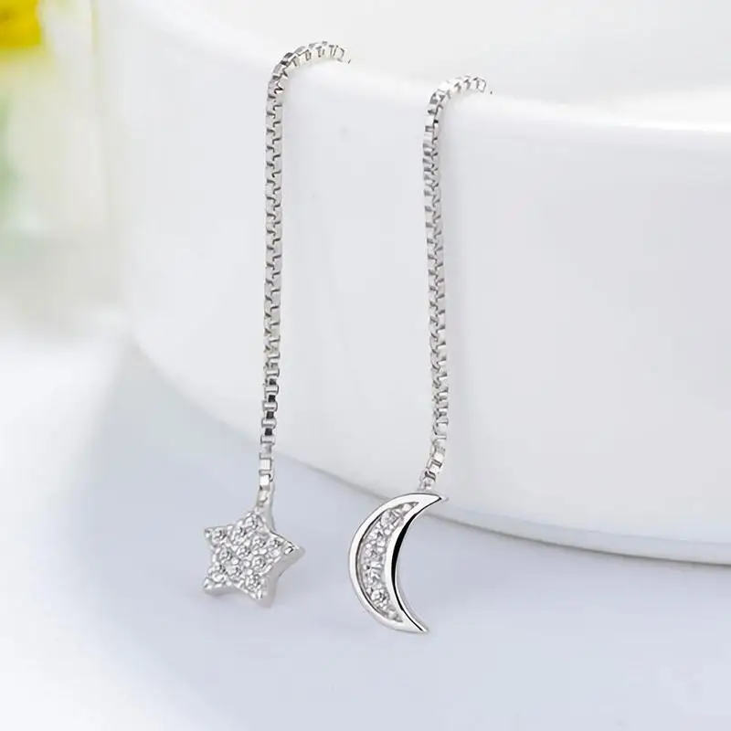 1 пара асимметричных длинных цепных сережек для женщин модные корейские