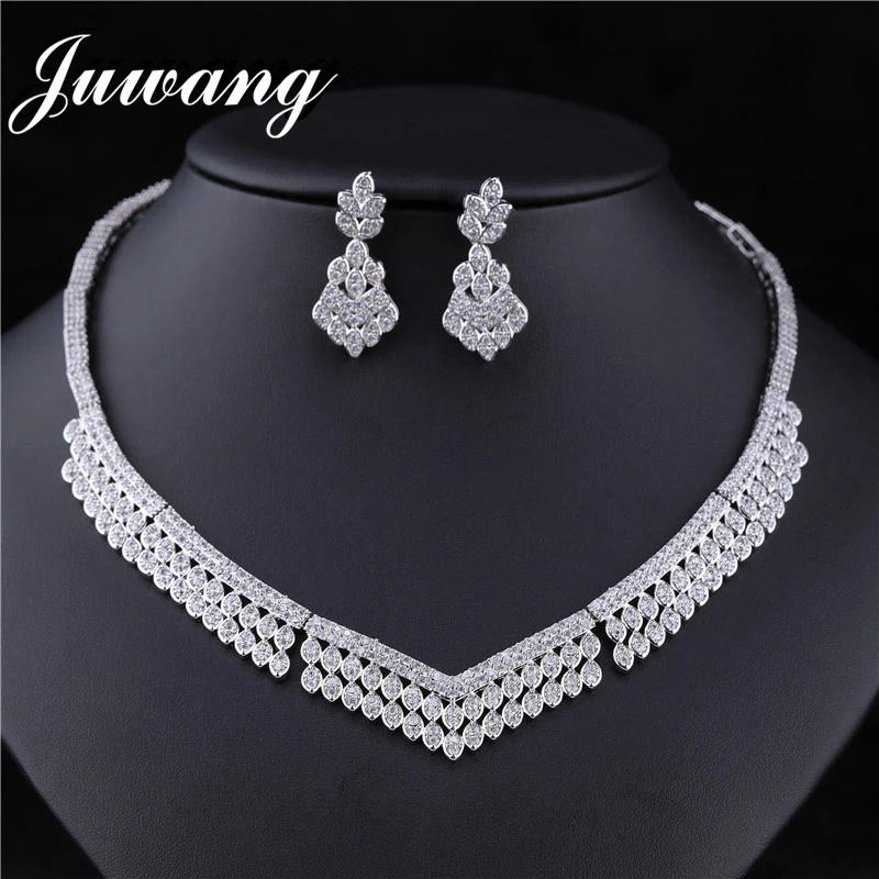 JUWANG Роскошные Ювелирные наборы для женщин Parure Bijoux Femme Mariage свадебные комплекты