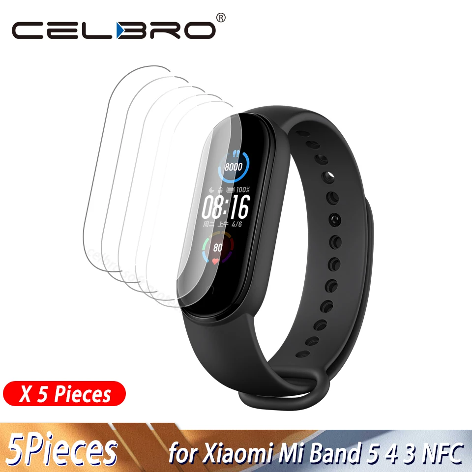 10 шт мягкая защитная пленка для Xiaomi Mi Band 5 4 3 Защитная экрана HD гидрогель NFC Band5