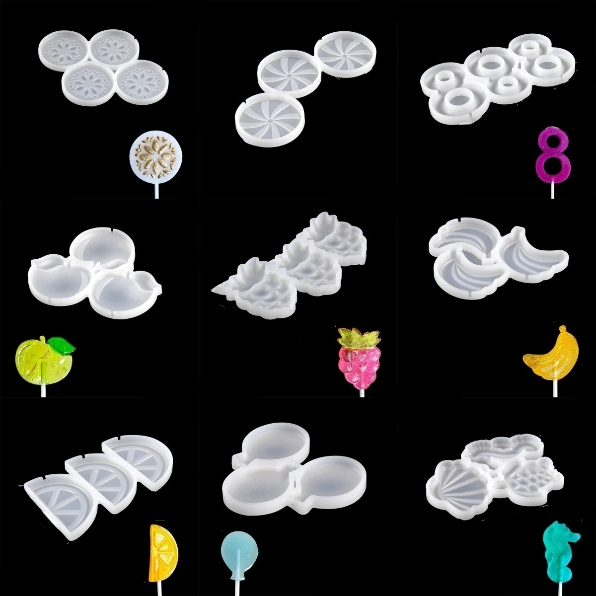 Силиконовая форма для фруктов яблок/виноград/банан/оранжевый леденец шоколадных