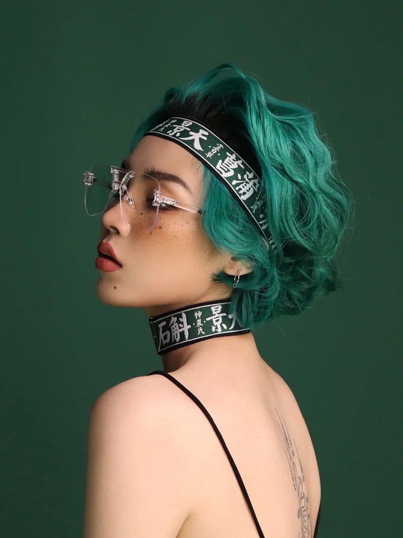 

[BXX]Woman Unisex Elastic Adjustable Design Series Chinese Buckle Adjustable Elastic Neck Ring Headband Belt Fashion 2021 GF0024