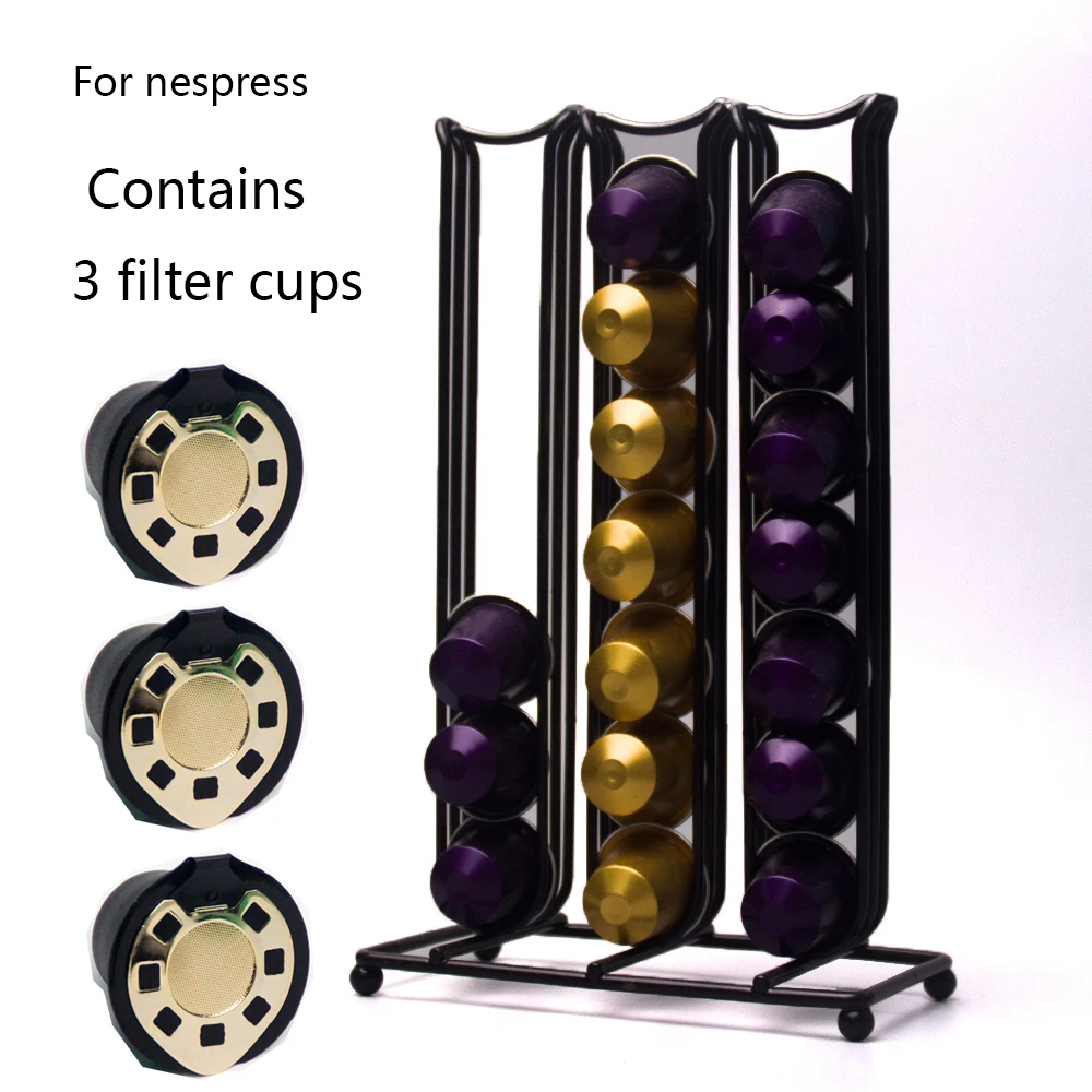 Metal Coffee Pods Holder 42 Cups Plating Stand Capsule Storage Rack Shelves For Nespresso cup set | Дом и сад