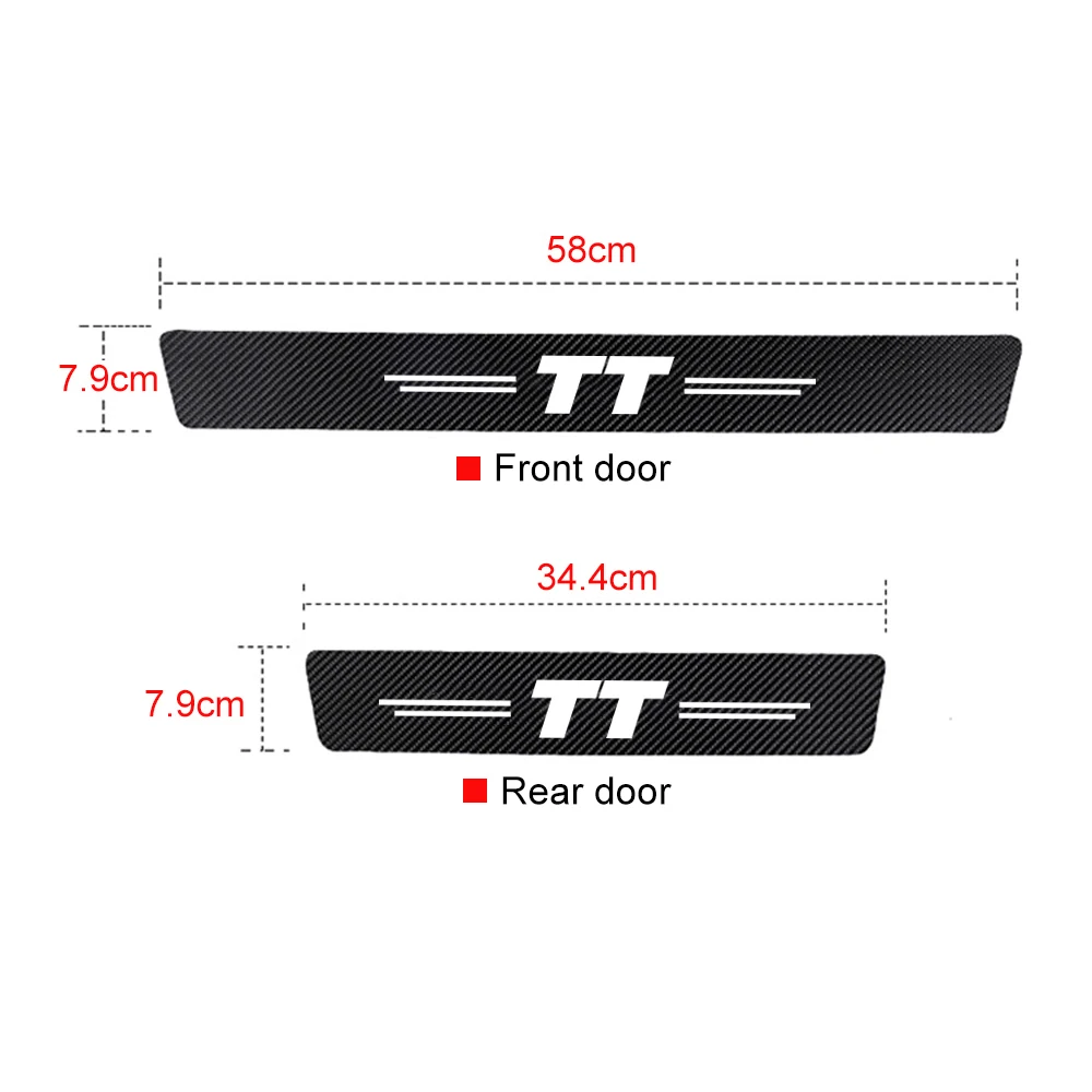 

For Audi A1 A3 8P 8V 8L A4 B6 B7 B8 A5 A6 C5 C6 C7 A7 A8 TT Q3 Q5 Q7 PU Leather Carbon Fiber Car Door Sill Stickers Accessories
