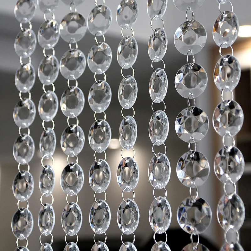 Праздничное украшение акриловая занавеска с круглыми хрустальными бусинами