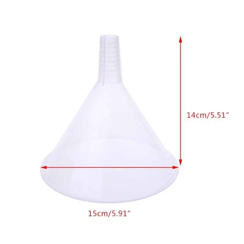 

41XA 150mm Plastic White Transparent Funnel For Garage / Car Liquids / Laboratory / Kitchen