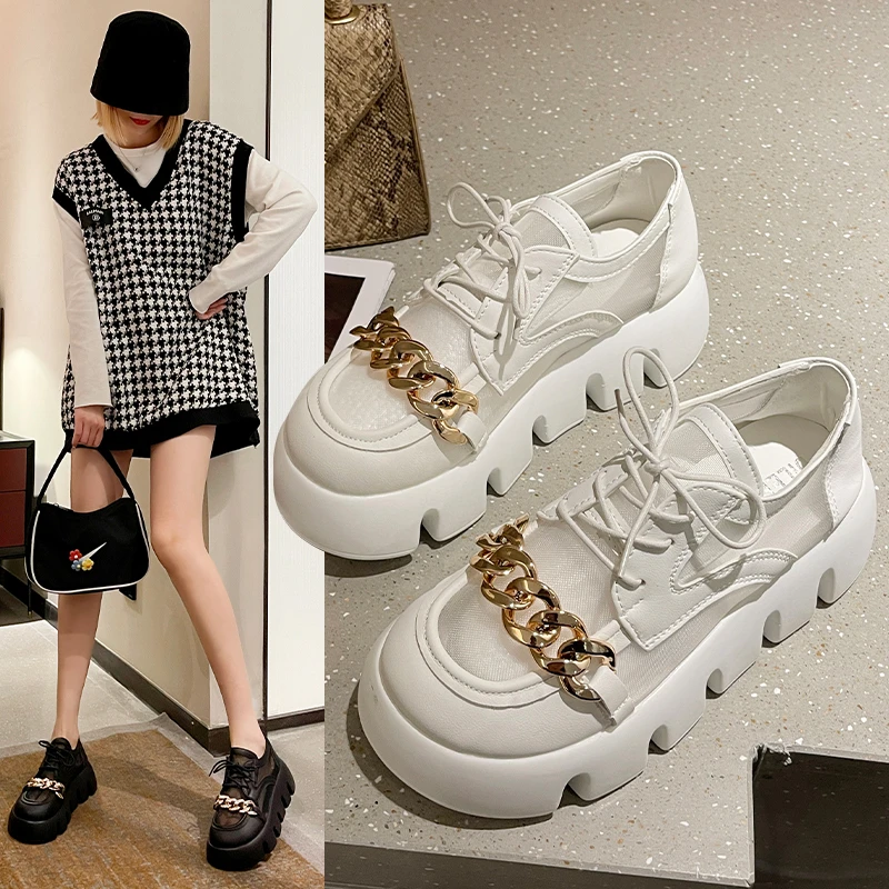

Summer Sneakers Women 2021 Casual Platform Shoes Fashion Breathable Mesh Ladies Vulcanized Shoes Chunky Sneakers Women Basket