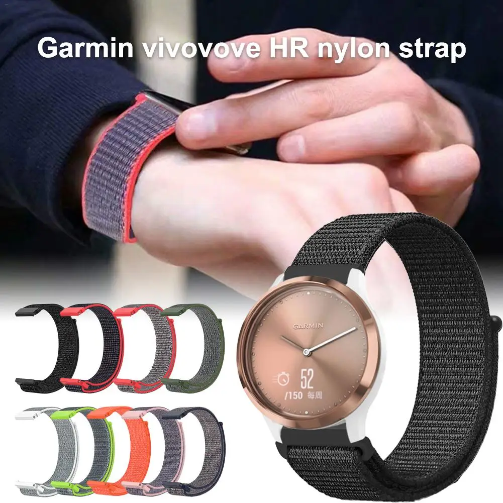 Для Garmin VIVOMOVE HR Смарт часы нейлон сменный ремешок на запястье 20 мм спортивные