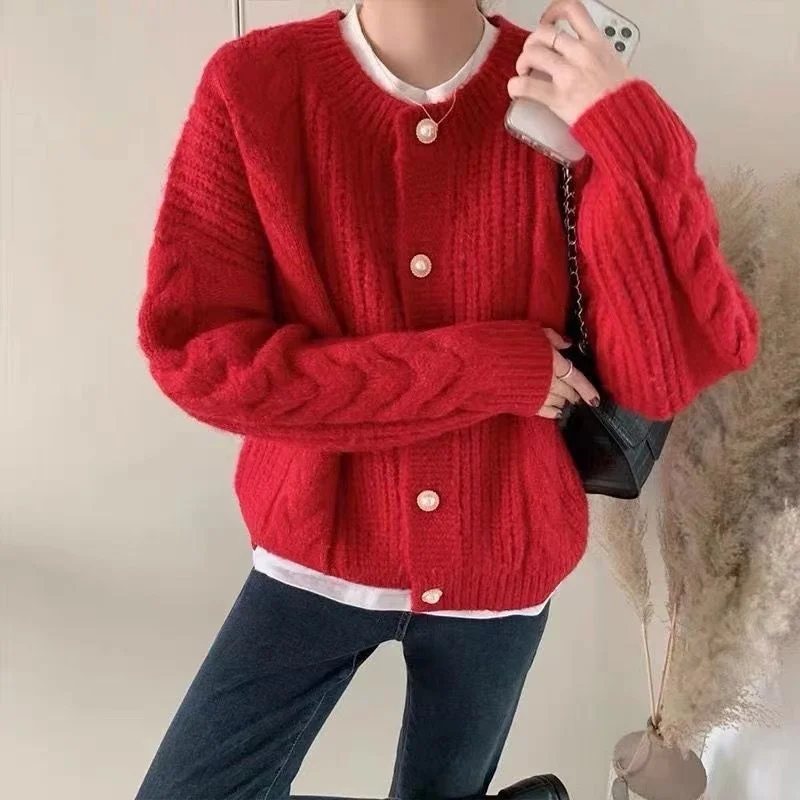 

Cmaz Gentle Cable-knit Sweater Women's 2021 Spring New Loose