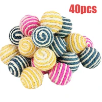 weave sisal ball 40pcs cat interactive training rope balls kitten scratch catch playing toy pet chew molar biting exercise toys