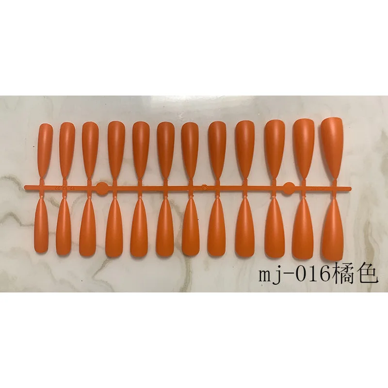 

24pcs Sharp Long Wearable False Nails Matte Solid Color Full Cover Nail Tips Artificial Coffin Detachable Fake Nail Manicure Z11