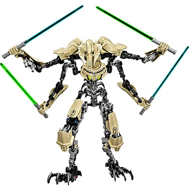 

Disney Star Wars Battle Droid General Grievous With Lightsabers Model Building Blocks Action Figure Toys For Children