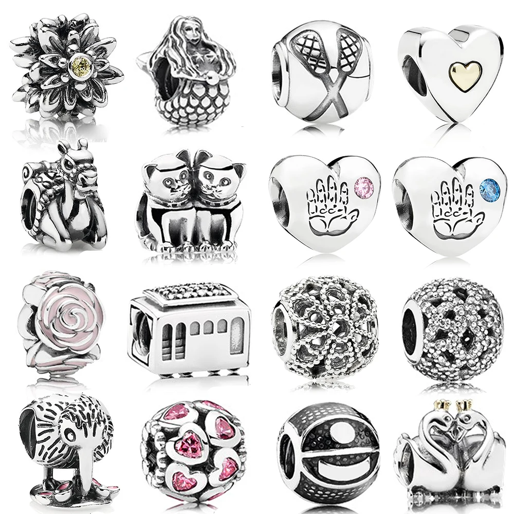 

Тайский серебряный ретро лебедь объятия котята канатная дорога Русалка верблюд бисер Шарм Цветок спейсер коллекция оригинальная Ограниче...