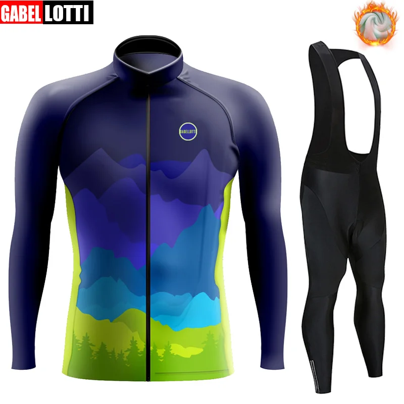 

GABELLOTTO, зимняя велосипедная кофта, теплый флисовый комплект Кофты для велоспорта, комбинезон для горного велосипеда, одежда для велоспорта, ...