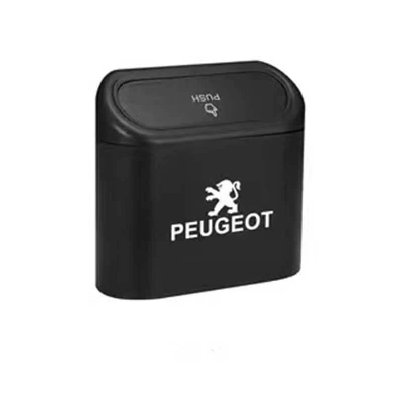 

For Peugeot Car Trash Bin Hanging Vehicle Garbage Dust Case Storage BoxSquare Pressing Type Trash Can Auto Interior Accessories