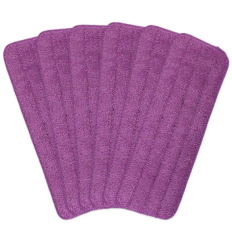 

Flat Mop Heads 6 Pcs Microfibre Mop Pads 42cm x 14cm Spray Mop Refill Replacement Pads Mop Head Covers - Machine Washable (Purpl