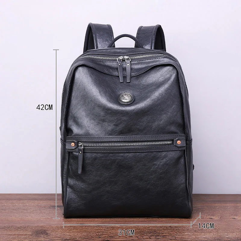 Модная кожаная сумка на плечо AETOO для мужчин стильный рюкзак компьютера спорта