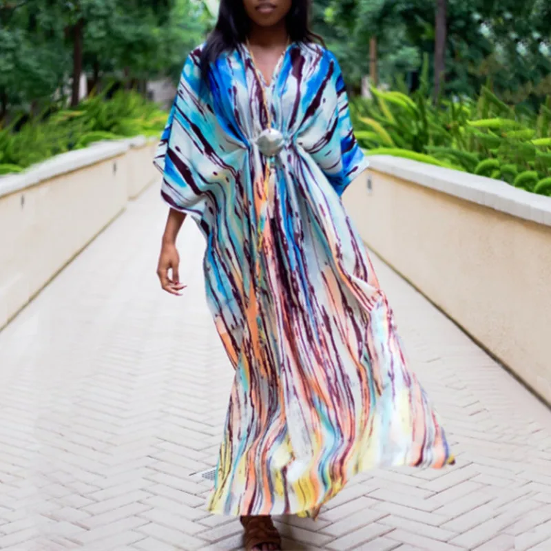 

2021 New Beach Cover Up Print Bikini Cover Up Women Beach Cardigan Summer Beach Dress Ladies Tunics Swimsuit Cover Ups Beachwear