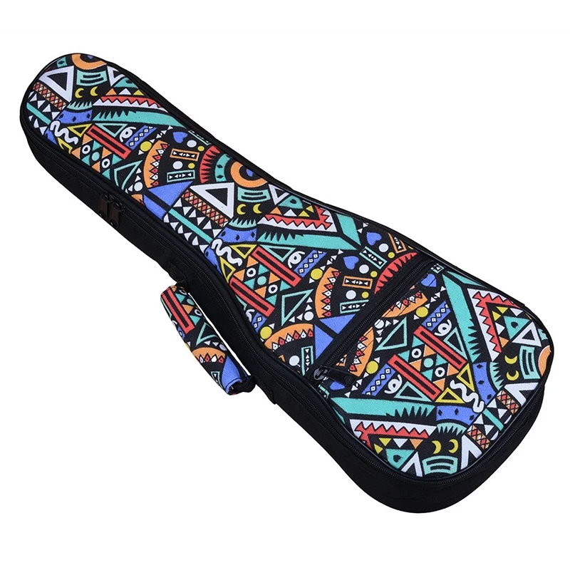NEW-Double Strap Hand Folk Ukulele Carry Bag Cotton Padded Case For Guitar Parts Accessories Blue-Graffiti | Спорт и развлечения