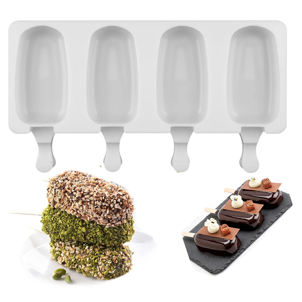 

Summer Silicone Ice Cream Molds With Popsicle Sticks Cartoon Ice lolly Moulds Freezer Ice cream bar Molds Maker