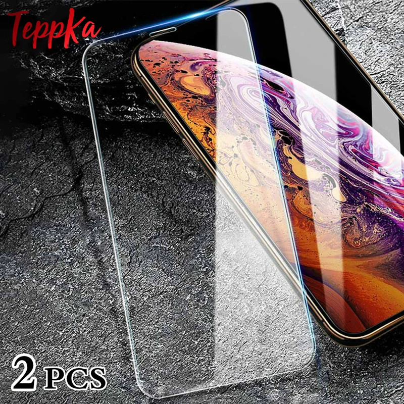 2 шт. закаленное стекло для iPhone SE 2020 11 Pro Xs max Xr X 7 8 6 S 6s Plus защитная пленка | Мобильные
