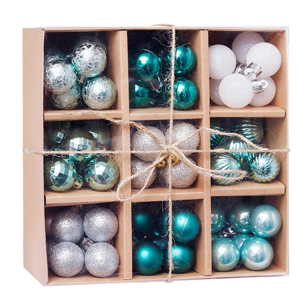 

3cm 99 Pieces Christmas Ball Gift Box Set Christmas Tree Pendant Anniversary Party Ornaments And Decorations