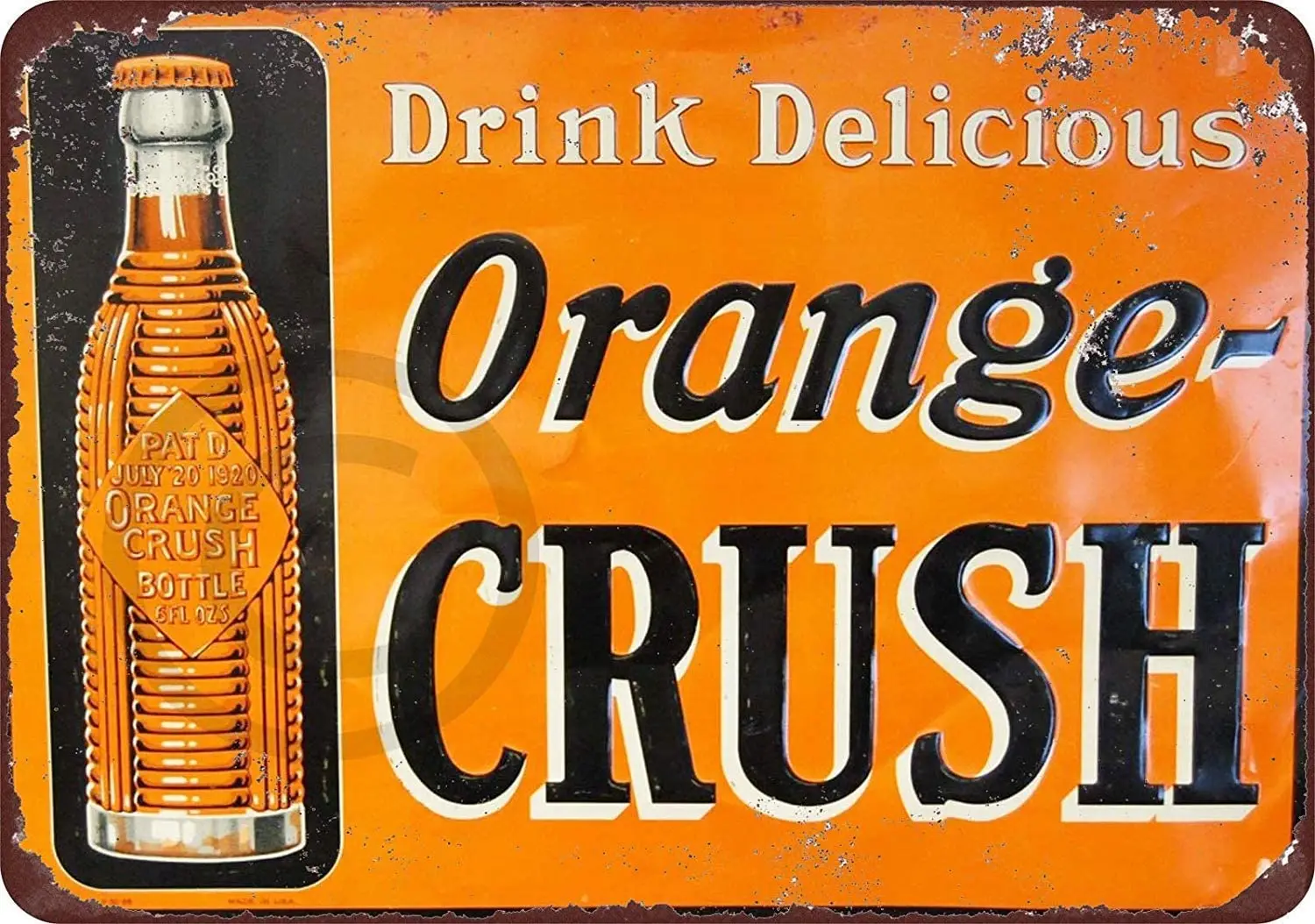 

New Tin Sign Drink Delicious Orange Crush Vintage Aluminum Metal Sign
